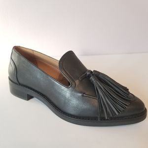 NWT H&M Premium Black Leather Tassel Loafers